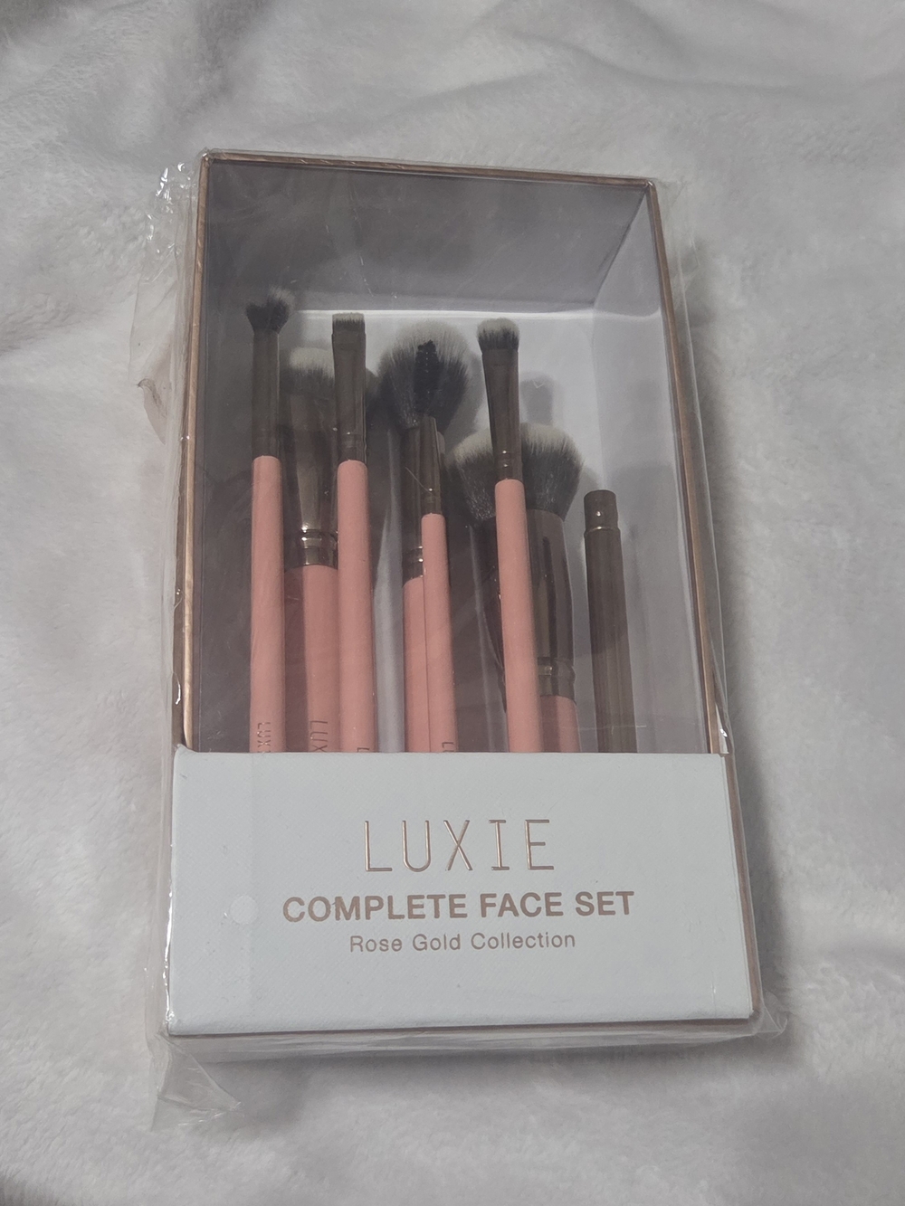 Luxie Rose Gold Collection Face Brush Set - Pink Handles